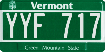 VT license plate YYF717