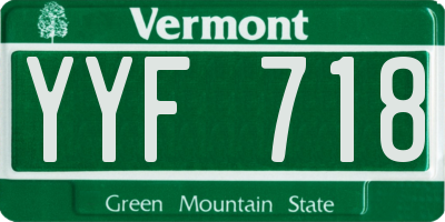 VT license plate YYF718