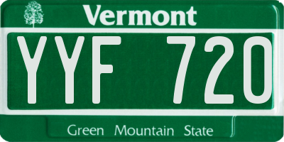 VT license plate YYF720