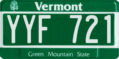 VT license plate YYF721