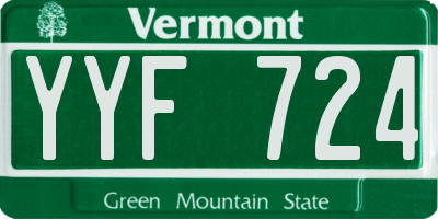 VT license plate YYF724
