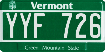 VT license plate YYF726