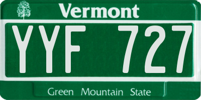 VT license plate YYF727