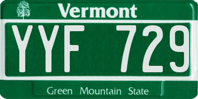 VT license plate YYF729