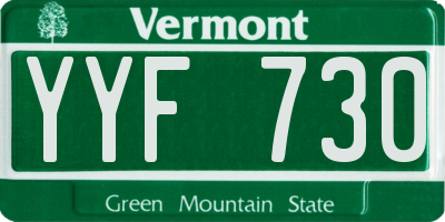 VT license plate YYF730