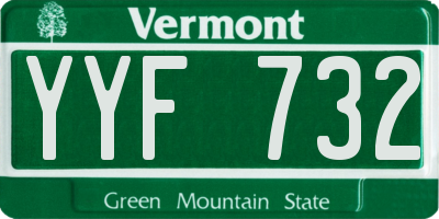 VT license plate YYF732