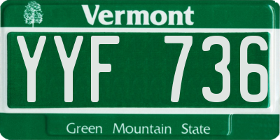 VT license plate YYF736