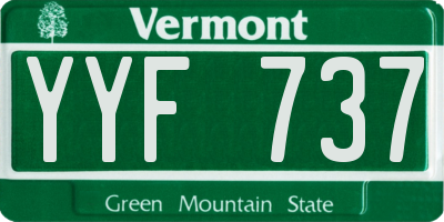 VT license plate YYF737
