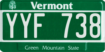 VT license plate YYF738
