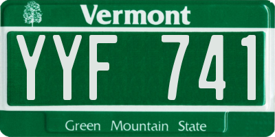 VT license plate YYF741