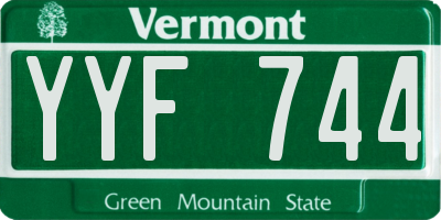 VT license plate YYF744