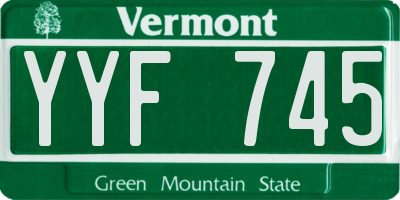 VT license plate YYF745