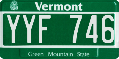 VT license plate YYF746