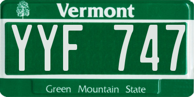 VT license plate YYF747