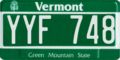VT license plate YYF748