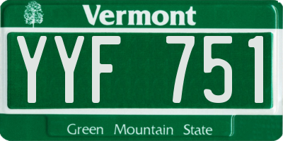 VT license plate YYF751