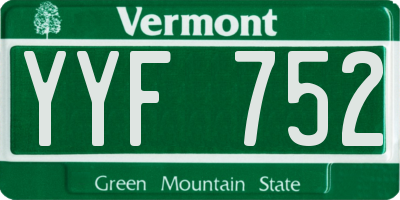 VT license plate YYF752