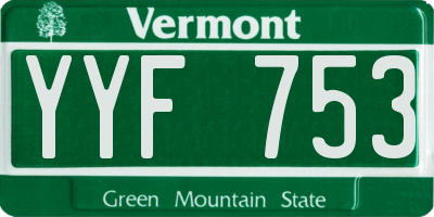 VT license plate YYF753