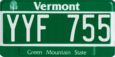VT license plate YYF755