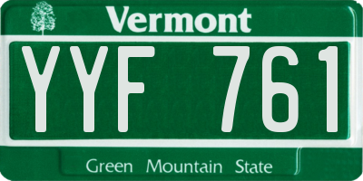 VT license plate YYF761