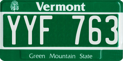 VT license plate YYF763