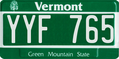 VT license plate YYF765