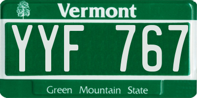 VT license plate YYF767
