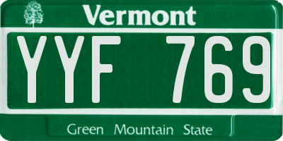 VT license plate YYF769