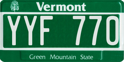 VT license plate YYF770