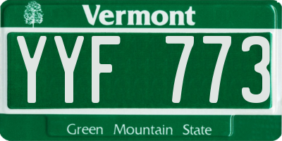 VT license plate YYF773