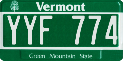 VT license plate YYF774