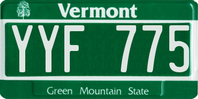 VT license plate YYF775