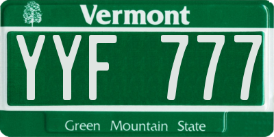 VT license plate YYF777