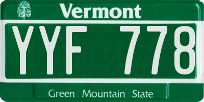 VT license plate YYF778