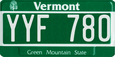 VT license plate YYF780