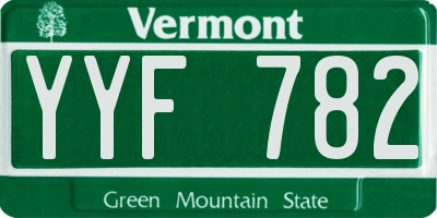 VT license plate YYF782