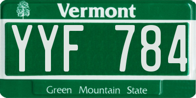VT license plate YYF784