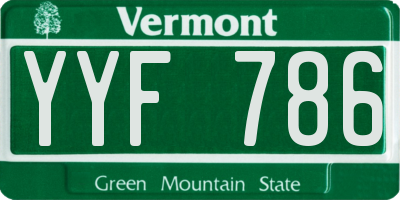 VT license plate YYF786