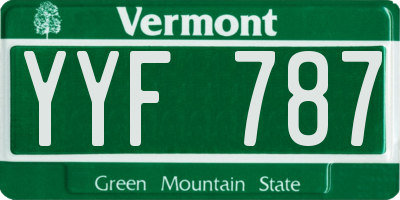 VT license plate YYF787