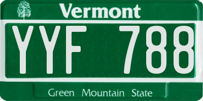 VT license plate YYF788