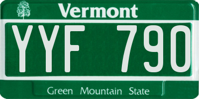 VT license plate YYF790
