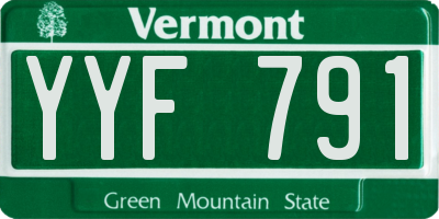 VT license plate YYF791
