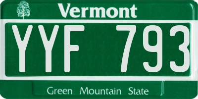 VT license plate YYF793