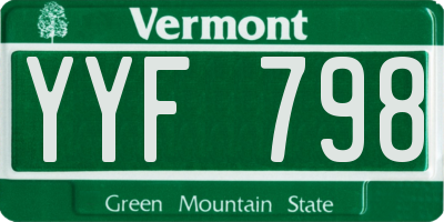 VT license plate YYF798