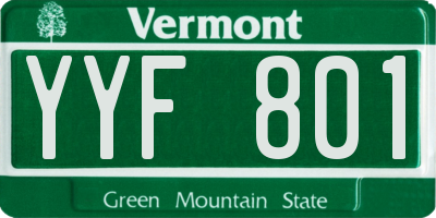 VT license plate YYF801