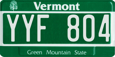 VT license plate YYF804