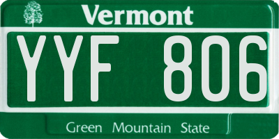 VT license plate YYF806