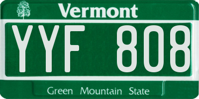 VT license plate YYF808