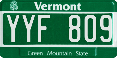 VT license plate YYF809