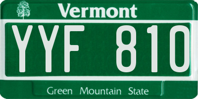 VT license plate YYF810